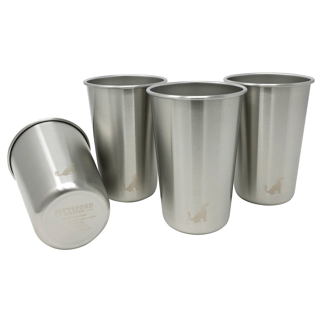 Stainless Steel Cups - 16 oz Pint Tumbler (4 Pack) - Premium Metal Drinking  Glasses | Stackable Durable Cup (16 oz Black)